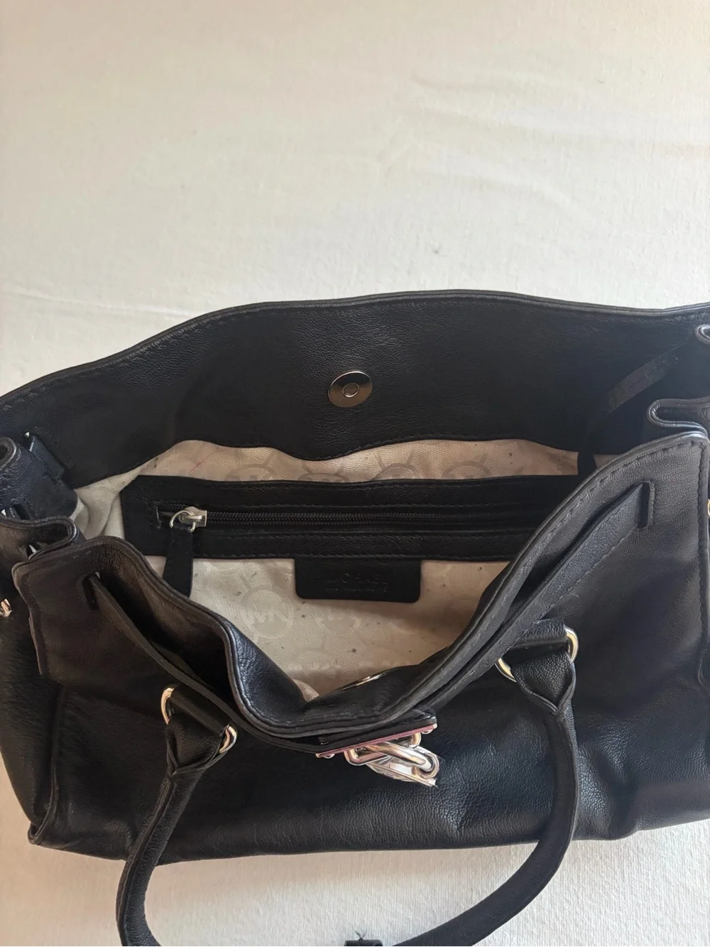 Michael Kors Black Leather  Bag with Chain Straps